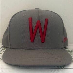 New Era Gray Snapback Hat Washington State Crimson Red 'W' Embroidery
